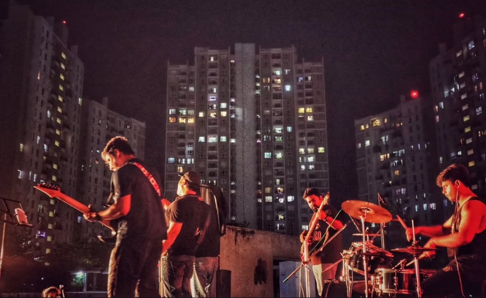 Between Blanks performing together on stage